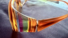 Authentic Christian Roth Handmade in Japan Frames Brown Striped 56-15 1038 HV picture