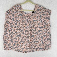 Torrid Gray Floral Print Short Sleeve Shirt Womens Lightweight Plus Size 1X picture