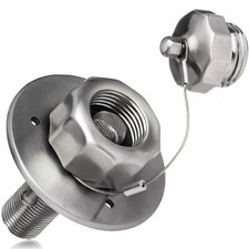 Metal RV City Water Stainless Inlet With Check Valve Flange Hose Connector Fill picture