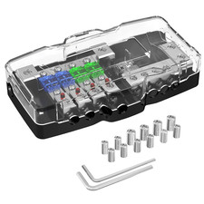 4-Way Fused Power Distribution Block Car Audio 12V 0/4 Gauge with Ground for Aut picture