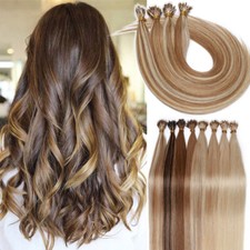US CLEARANCE Nano Ring Tip Remy Human Hair Extensions Micro Loop Beads Link Long picture