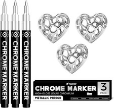 3 Pcs Silver Chrome Paint Markers for Plastic, Metal, Model, Jewelry, DIY Art picture