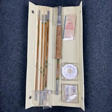 Vintage Star Lite JAPAN Split Bamboo 6 Section Fly Rod & Case 8’ W/ Flies picture