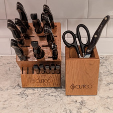 CUTCO 17 Piece Classic Handle Knife Set + Scissor + Wood Block & Tool Holder Box picture
