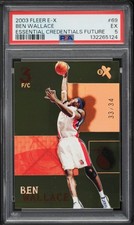 2003-04 Fleer E-X Ben Wallace Essential Credentials Future /34 #69 PSA 5 Pistons picture