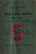 Large Deluxe-Edition Instructions Manual for Singer 66-1 Sewing Machine picture