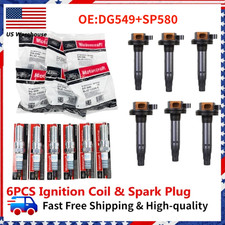 OEM 6PCS DG549 Ignition Coil SP580 Spark Plug For Motorcraft Ford F150 3.5L picture