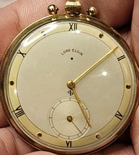 1946 Lord Elgin 14K Gold Filled Pocket Watch 21 Jewels 10s Grade 543  Adj. 5 Pos picture