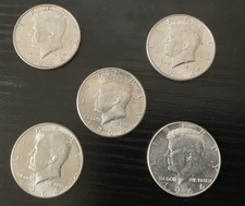 LOT OF 5 1964 Kennedy Half Dollar - 90% Silver - Free Fast Ship picture