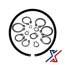 190 mm. Black-Phosphate Coated Steel External Retaining Ring / Snap Ring X1Tools picture