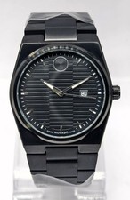 Amazing Movado Black Dial Date Indicator Quartz Analog Men's Wrist Watch picture