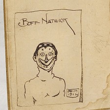 RARE Myron Grim Natwick Original 1911 Doodle Sketch Artwork Betty Boop Creator picture