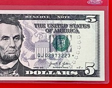 NEW STAR  NOTE  2021  $5 DOLLAR  BILL - FRN  ( KANSAS J ) UNCIRCULATED picture