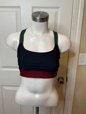 The Upside Navy Blue Criss-Cross Strap Colorblock Sports Bra, Size 8 picture