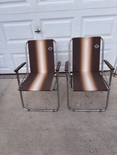 MCM A&E SYSTEM FOLDING LAWN PATIO CHAIRS ELITE CHROME CHAIR MADE ITALY picture
