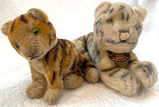 Vintage STEIFF Tiger Kitten CUB GERMANY + Tiger brands toy plush jungle cat +tag picture