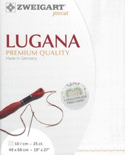 25-Count White Precut Lugana Cross Stitch Fabric by Zweigart 3835/100 picture