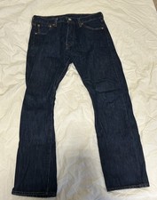 Levi’s Men’s Straight Fit Blue Dark Wash Denim Jeans Cotton 5-Pocket Button picture