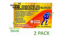 2 PACK AL DIABLO EL DOLOR GLUCOSAMINE SHARK CARTILAGE TURMERIC COLLAGEN 60 CAPS picture