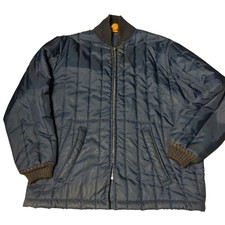 Vintage Knapp Outerwear Quilted Chore Jacket Navy Blue Full Zip Workwear Size 46 picture