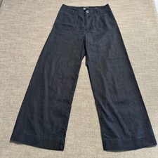 Maeve Anthropologie Colette Wide Leg Pants Womens 25 Black Cropped High Rise picture