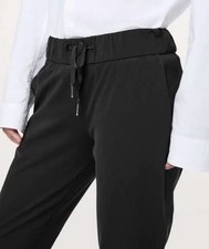 Lululemon On The Fly Pants Womens 6 Black Straight Leg Drawstring Mid Rise picture