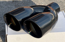 DUAL DOUBLE WALL ANGLE STAINLESS EXHAUST TIP 2.25