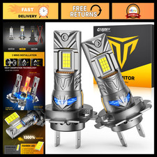 Upgraded H7 LED Headlight Bulbs 100,000LM 6500K White Mini Size, IP68 Waterproof picture