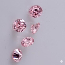 2 CT Natural Pink Diamond 5 MM 5 Pcs Round Cut VVS1 D Grade Certified D5 picture