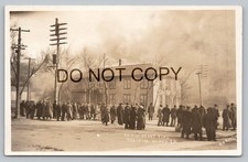 Huron SD RPPC C N W Train Depot Fire Disaster c1913 Photo D O Root Postcard N2 picture