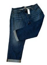 Eileen Fisher Aged Indigo Blue Organic Cotton Boyfriend Jeans Sz 24W $198 picture