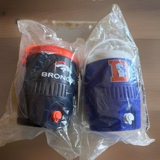 Two New In Bag DENVER BRONCOS 2026 & 2025 SOUVENIR SIDELINE COOLER CUP  W/STRAW picture