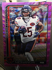 Topps 2025 Chrome Rookies Pink Wave Refractor /250 Kyle Monangai RC Bears #382 picture