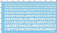 White Different Scale Military Letters Characters FONTS 9-1 Water Slide Decal picture