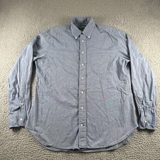 Gitman Bros Vintage Shirt Mens L Blue Chambray Cotton Button Down Made USA picture