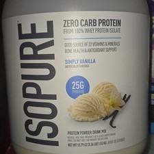 Isopure Zero Carb Whey Protein Isolate Simply Vanilla 53.79 oz 25g Protein picture