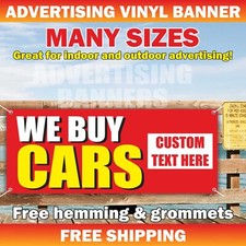 WE BUY CARS Advertising Banner Vinyl Mesh Sign dealership cash payment truck picture