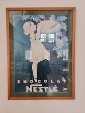 Nicely Framed NESTLE Chocolat  LITHOGRAPHIC PRINT GIRL NEST, PAINTING picture