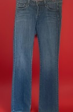 Paige Women’s Blue Medium Wash Stretch Denim Bootcut Jeans 5-Pocket Mid Rise picture