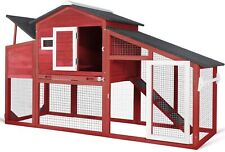 PetsCosset Chicken Coop Wooden Backyard Hen House with Run Nesting Box & Trays picture