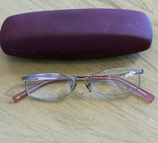 Vintage GERALD GENTA by Orama Eyeglasses Frame GE2014 Silver Pink Italy picture