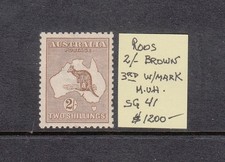 1916 Kangaroos 2/- Brown 3rd W/mark Mint never hinged. SG 41. Very Rare & cheap picture
