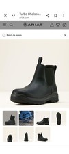 Ariat Turbo Chelsea Work Boots Black 7 EE Wide Waterproof Carbon Toe 10029504 picture