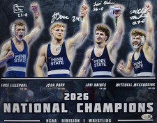 Penn State Wrestling Autographed by 4 2026 National Champs 11x14 Photo JSA 08286 picture