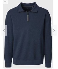CasaModa Troyer Sweat Quarter Zip In Blue Size L⛄️ picture