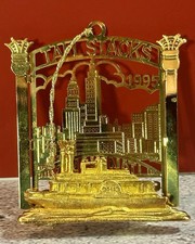 1995 McAlpin's CINCINNATI Tall Stacks Christmas Tree Ornament Gold Plated Finish picture