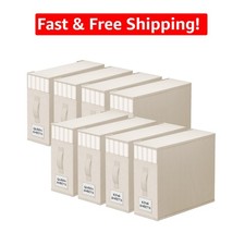 Elegant 8-Pack Bed Sheet Organizers with Label & Window - Space-Saving Storage picture