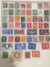 First page ..Great Britain Used Pre-Decimal Stamp Lot Royalty/Olympics picture
