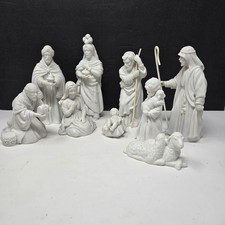 VTG AVON Nativity Collectibles 1980s Porcelain Figures Original Box 9 Piece Set picture
