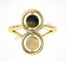 Natural Moldavite Ring 925 Sterling Silver libyan desert glass handmade ring picture